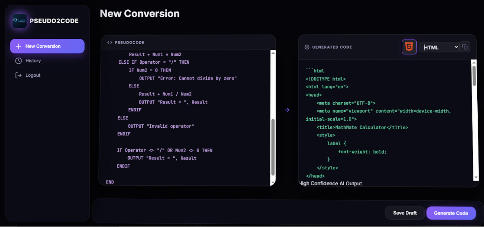 Pseudo2Code AI screenshot 3