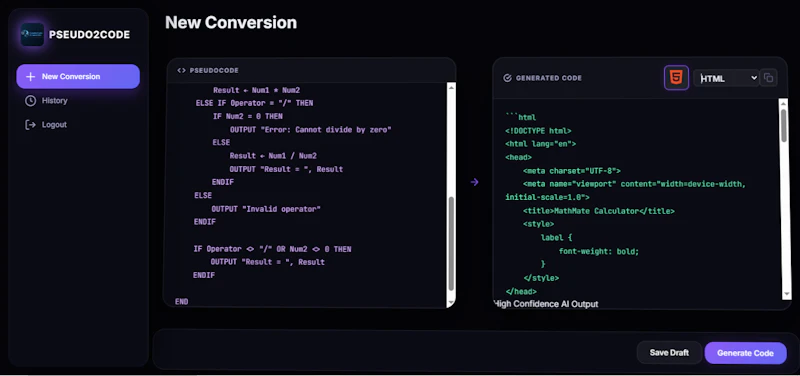Pseudo2Code AI screenshot 3