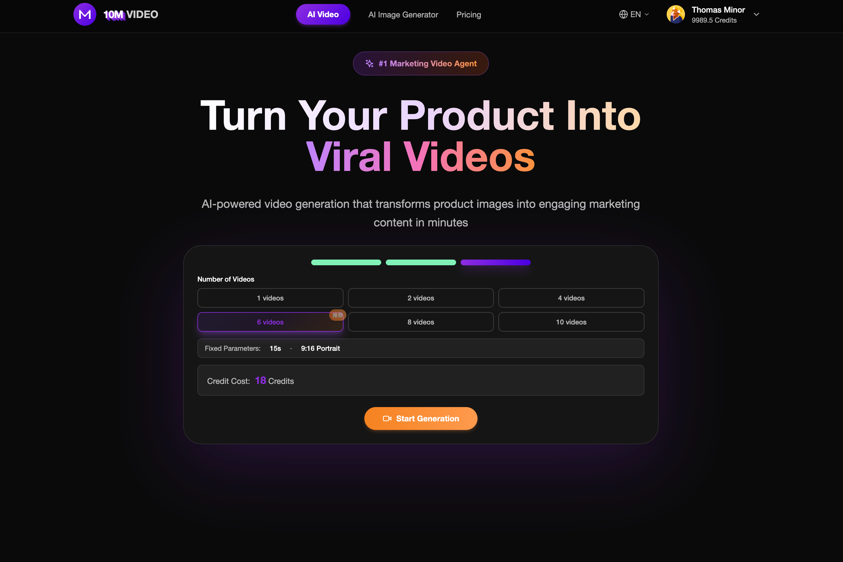 10m.video Turn images into viral videos  - Screenshot 4 showing product features and functionality