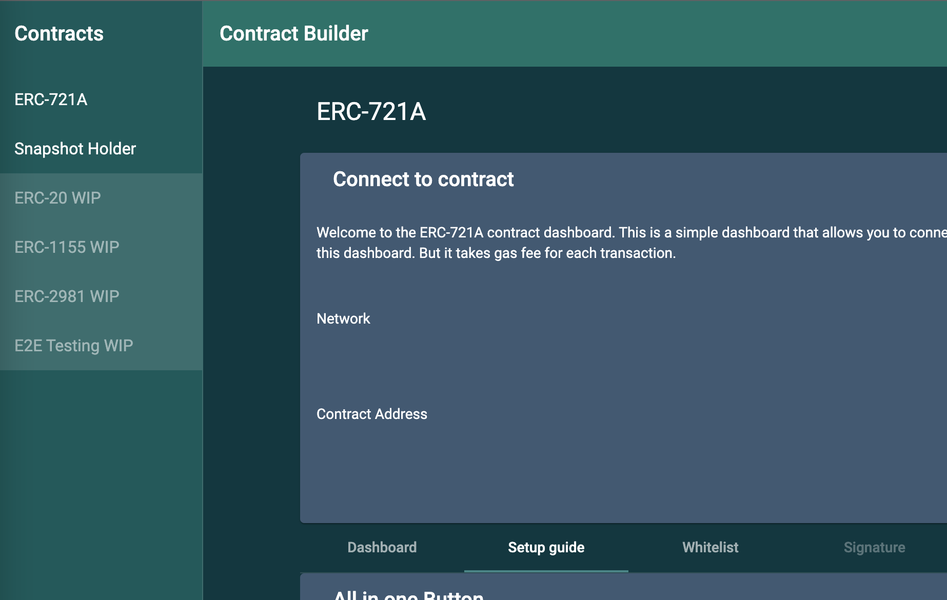 Média Constructeur de contrats - Un bouton vous fait le site Web jusqu'à Web 3.0 pour NFT Mint 1