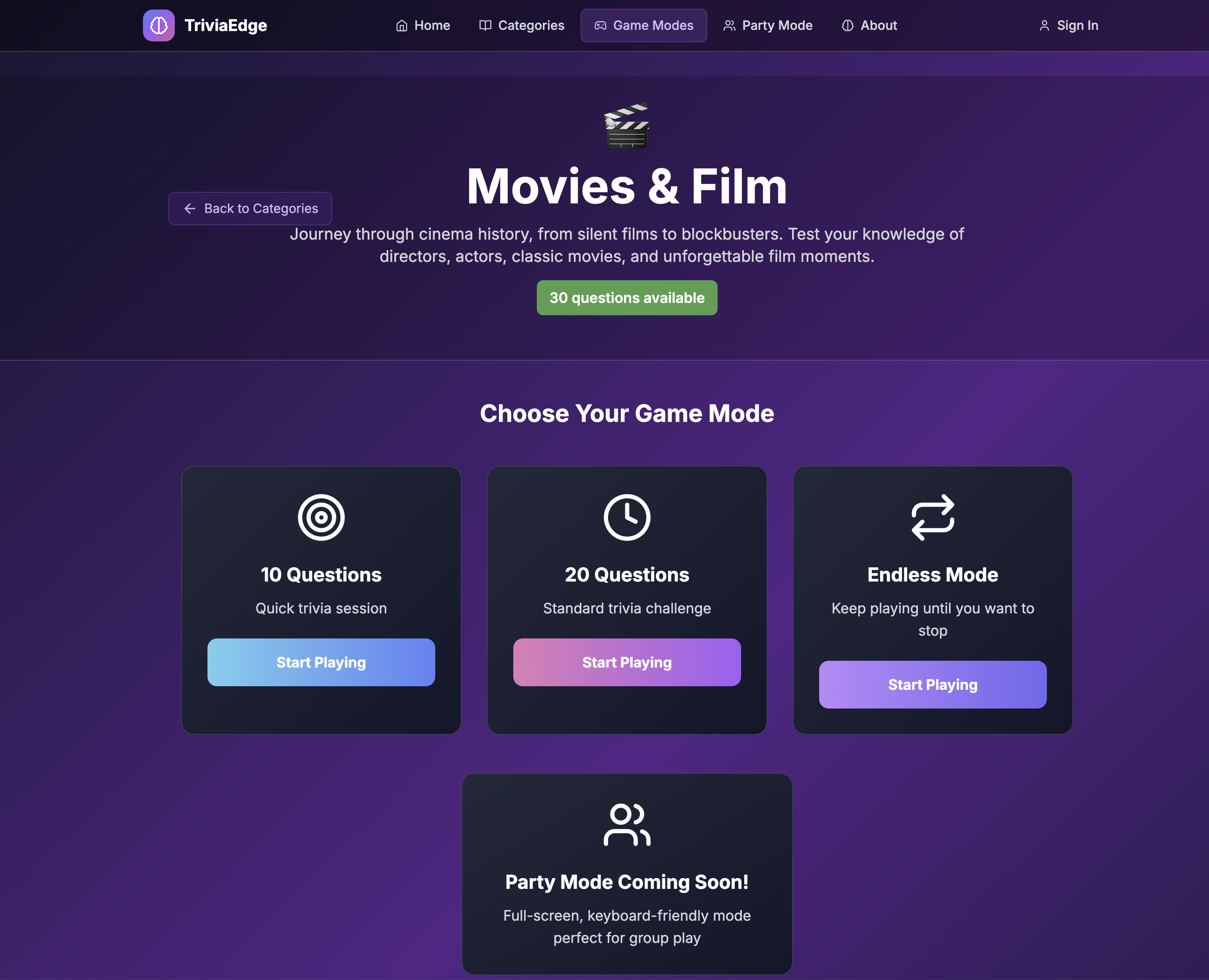 TriviaEdge - Screenshot 3 showing product features and functionality