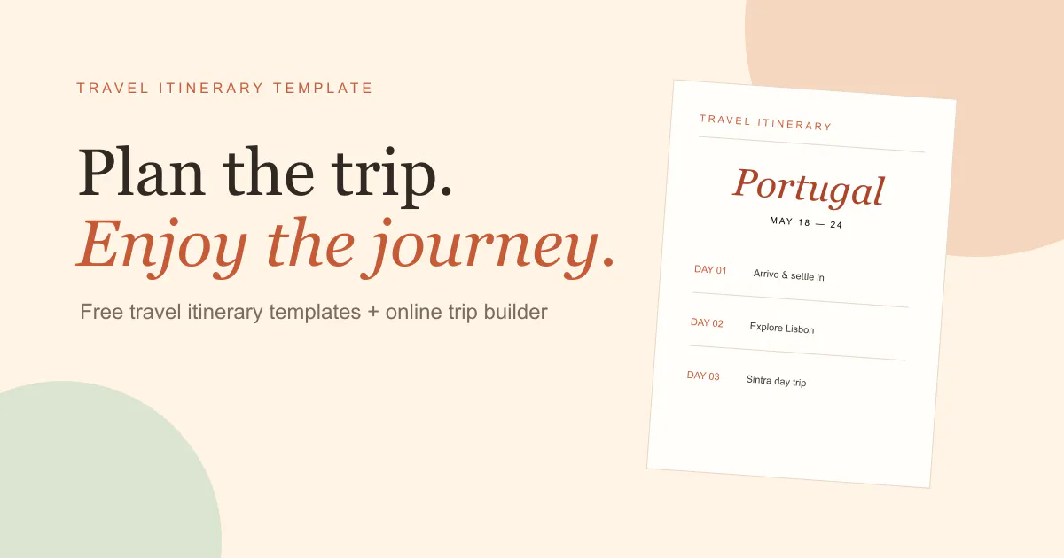 Travel Itinerary Template gallery image