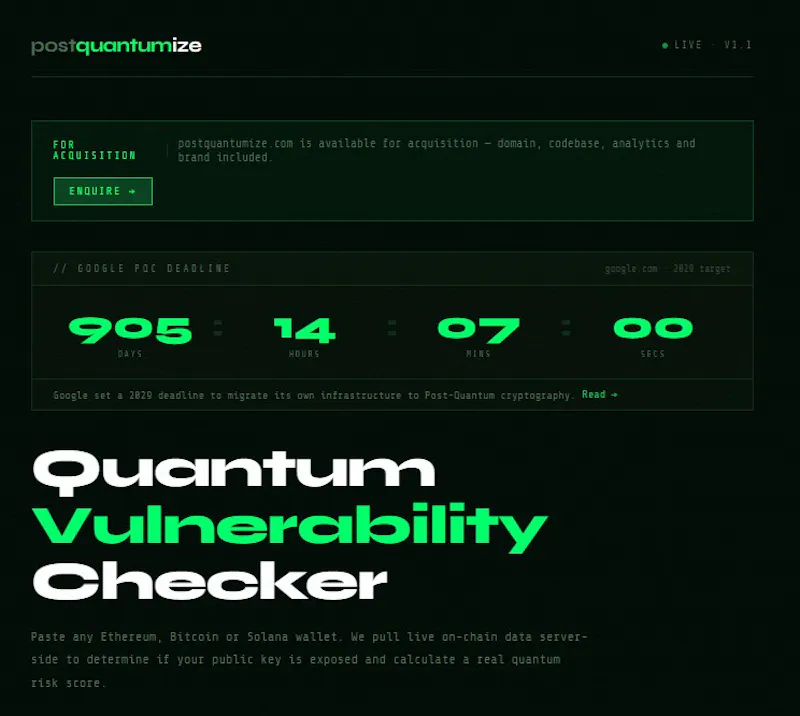 postquantumize.com screenshot 1