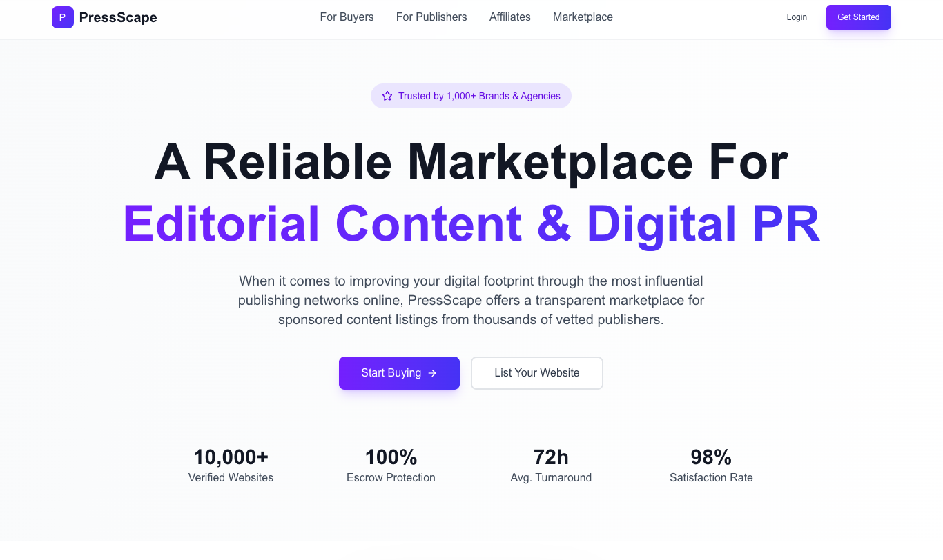 PressScape: Marketplace For Digital PR gallery image