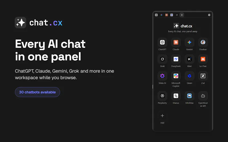chat.cx | Every AI chat in one panel screenshot 1