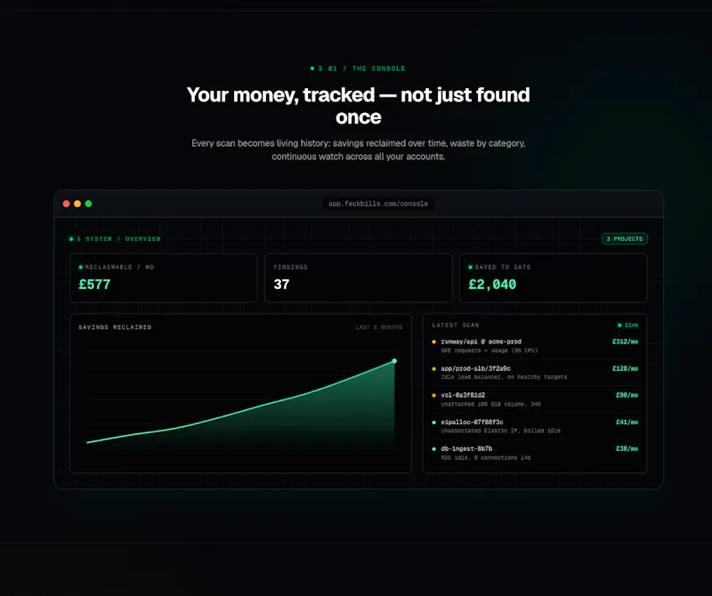 feckbills.com - Save on your cloud! screenshot 2
