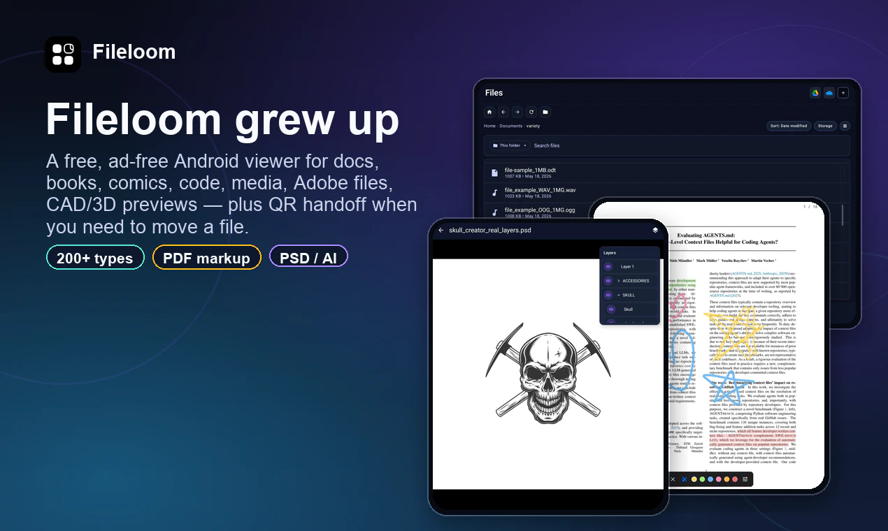 Fileloom: more formats + QR file handoff 截图