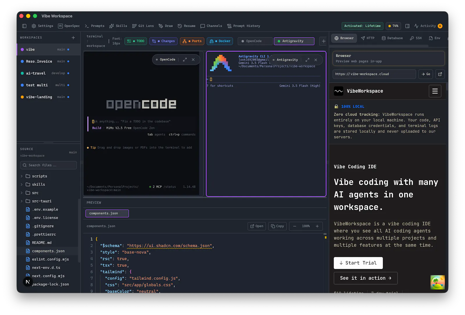 Vibe Workspace screenshot 1