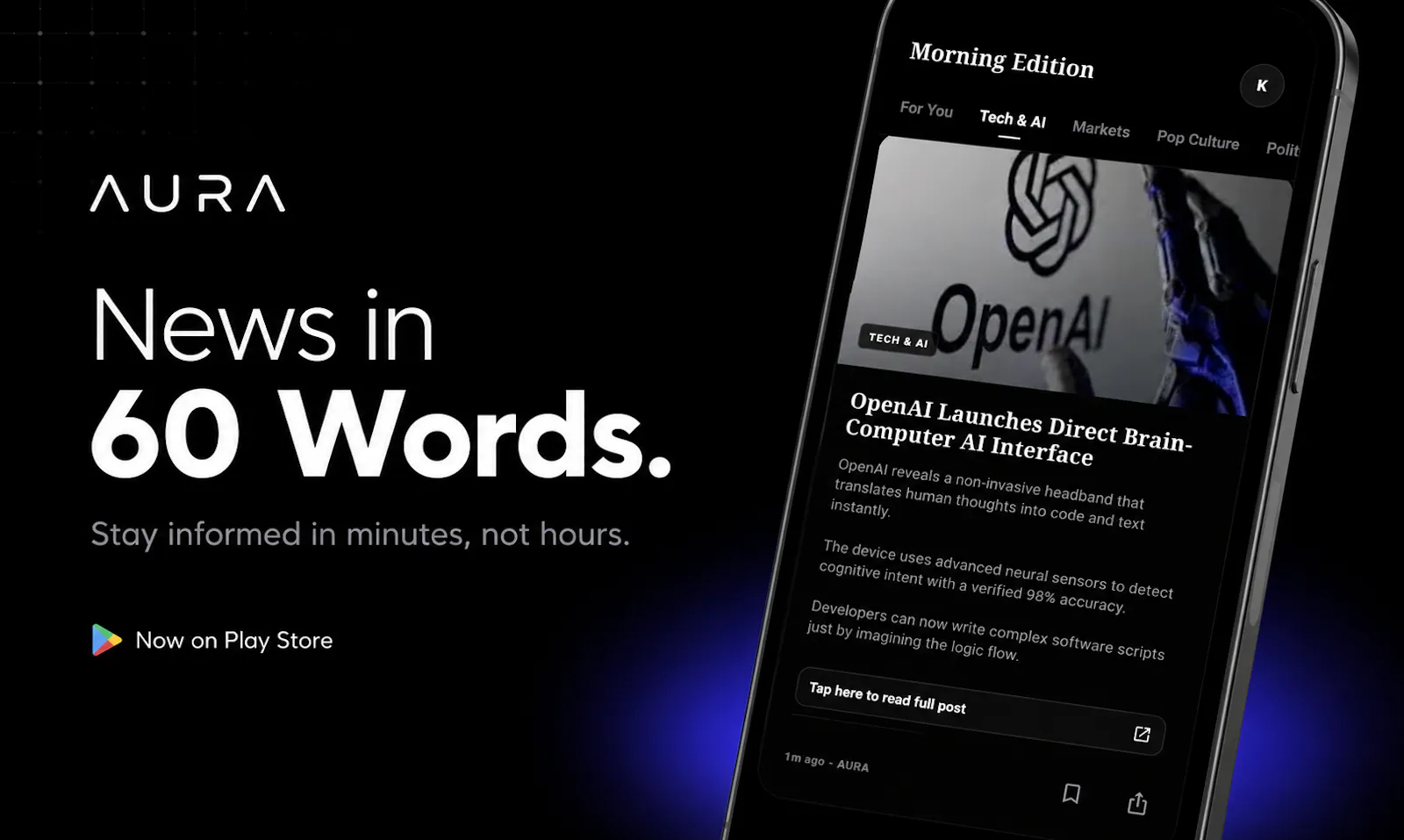 Aura - News in 60 Words screenshot 1