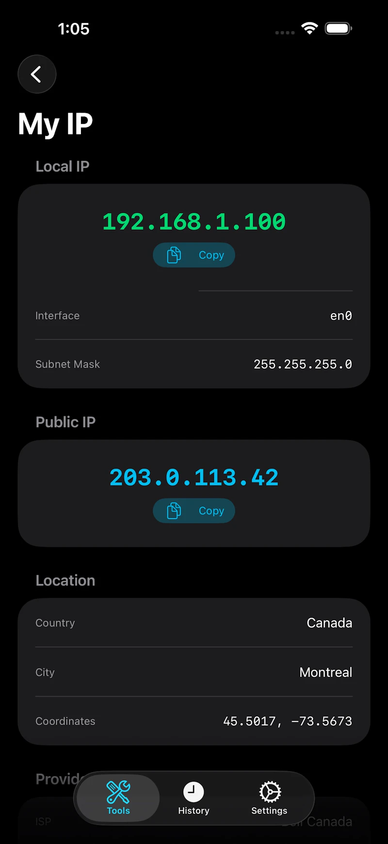NetProbe screenshot 2