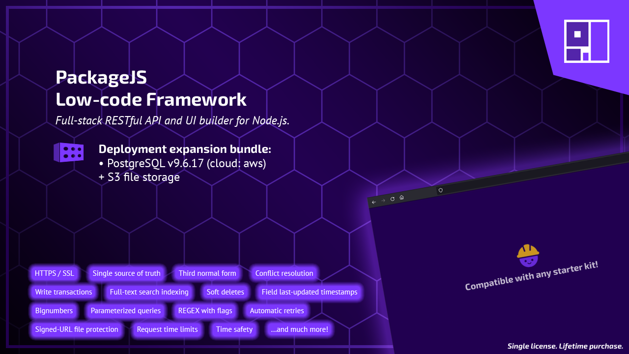 وسائط قالب Marketplace SaaS (مع شريط) - packagejs لـ node.js ، postgresql ، vue.js ، قالب AWS 5
