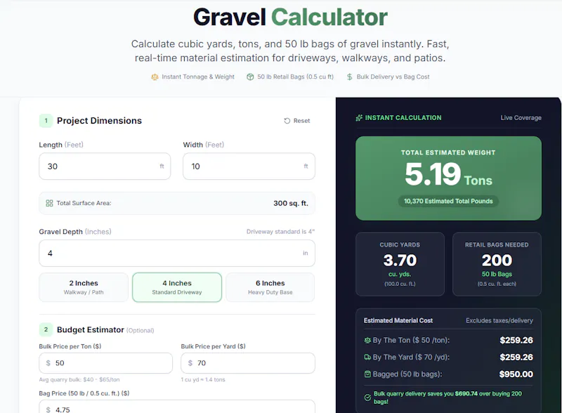 Mulch & Yard Materia Calculator  screenshot 1