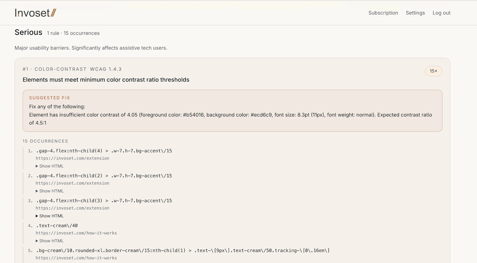 Invoset screenshot 3