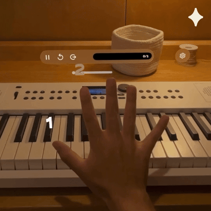 Mídia 3 de Simplesmente piano para a Apple Vision Pro - Uma maneira totalmente nova de aprender piano