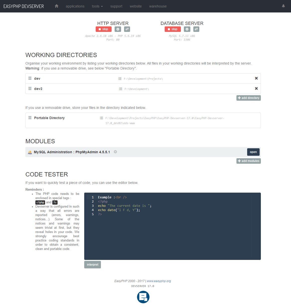 EasyPHP Devserver & Webserver - Code & Host gallery image