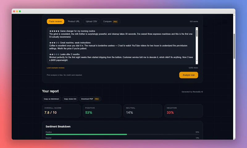 ReviewIQ screenshot 2