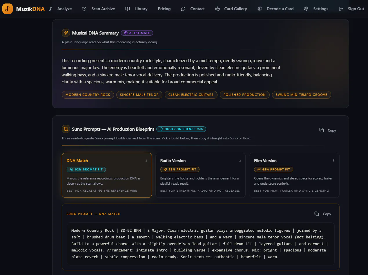 MuzikDNA screenshot