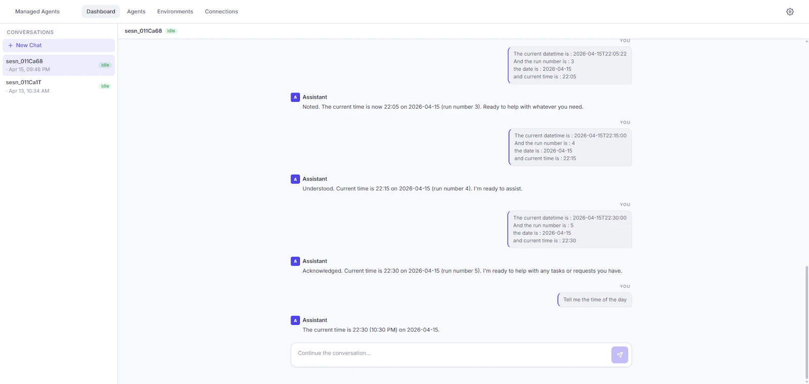 Managed Agent UI screenshot 1