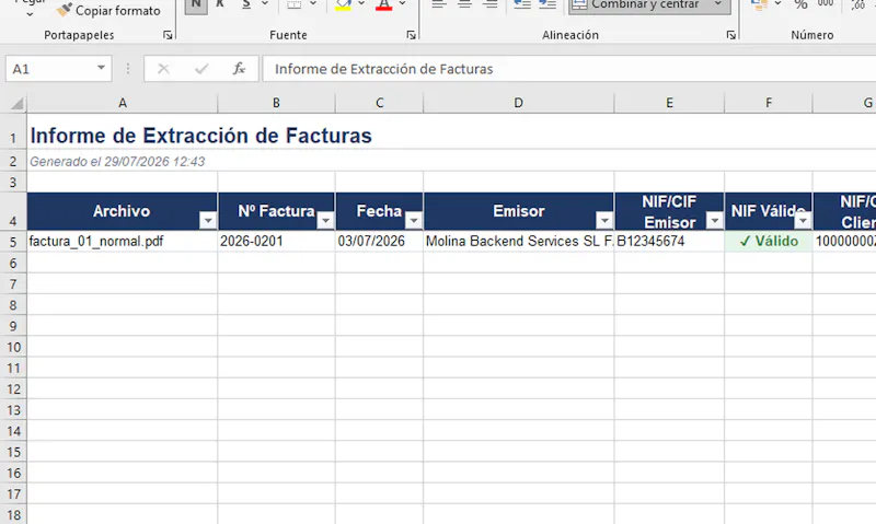 Extractor de Facturas screenshot 3