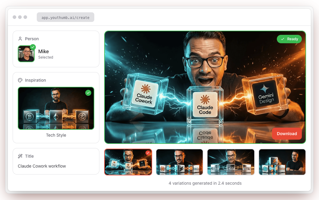 YouThumb.AI - Screenshot 2 showing product features and functionality