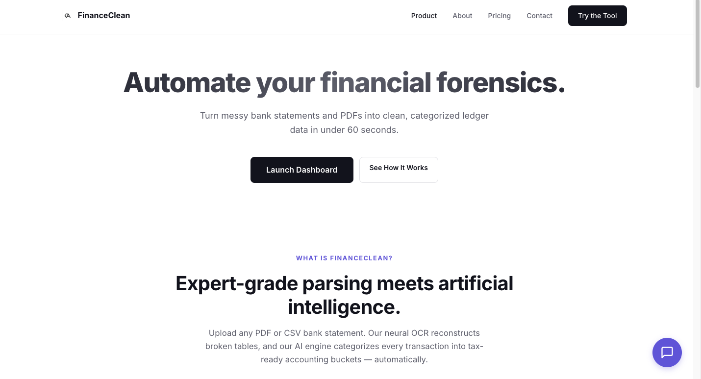 FinanceClean AI  - Screenshot 2 showing product features and functionality