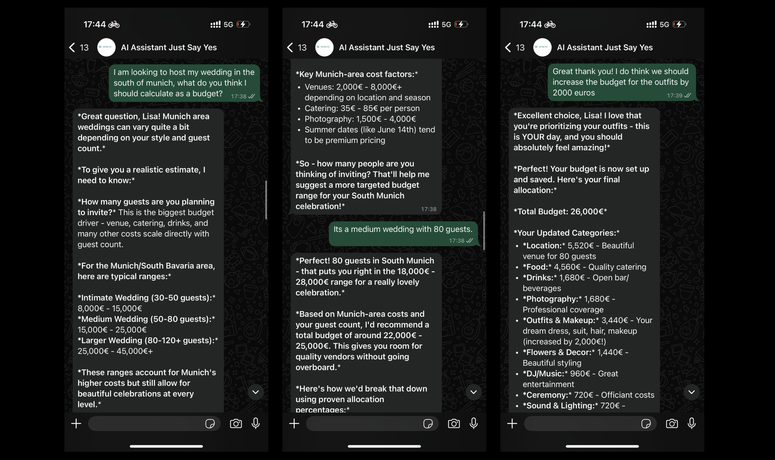 Just Say Yes - chat based wedding agent media 4