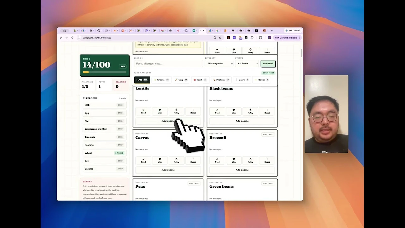 Baby Food Tracker screenshot 1 (video preview)