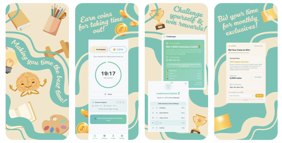 Coincious: Earn rewards for screen time gallery image