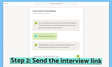 Benutzerfreundlicher interaktiver Interview-Link, generiert von AskMore AI