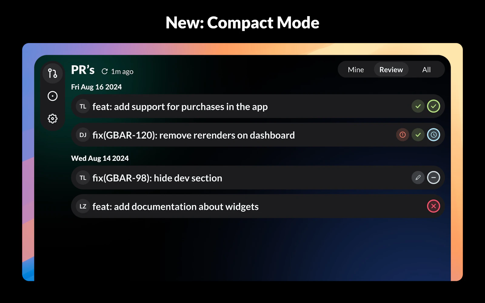 GitBar screenshot 2