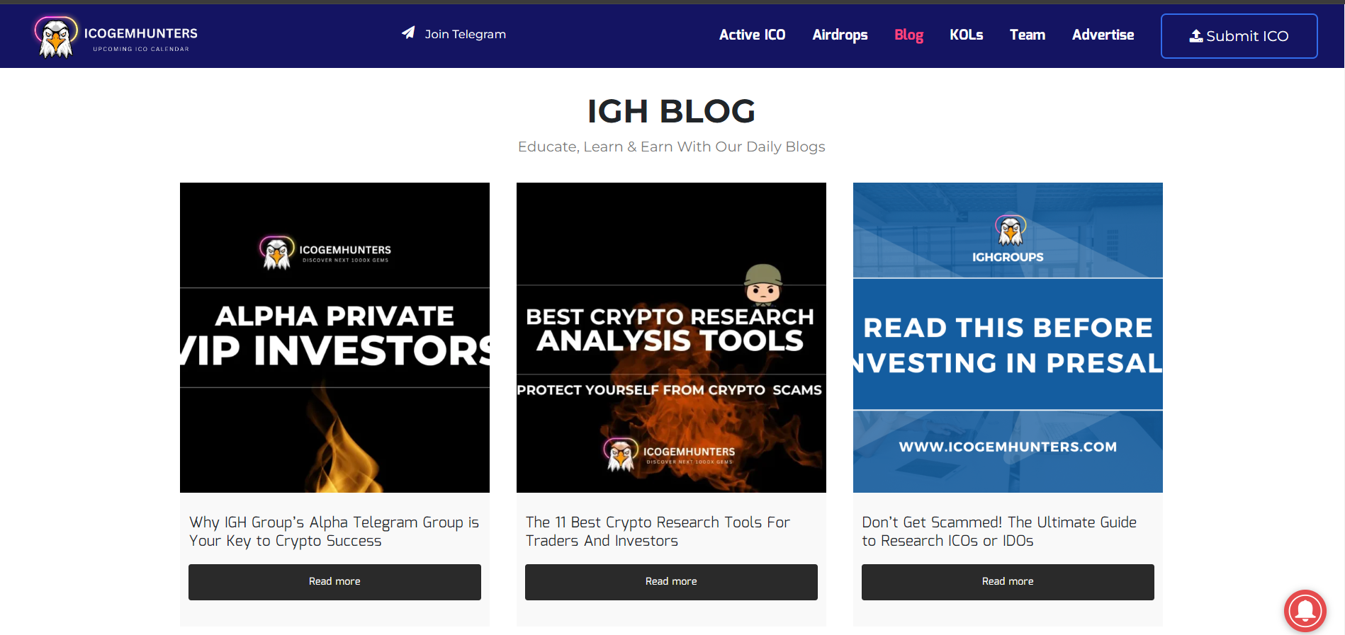 ICO Gem Hunters - Eenvoudig, eenvoudig en gratis ICO/IDO -lijstplatform media 5