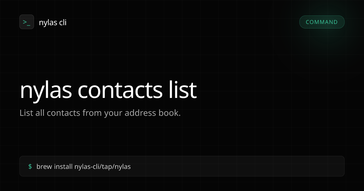 Nylas CLI gallery image
