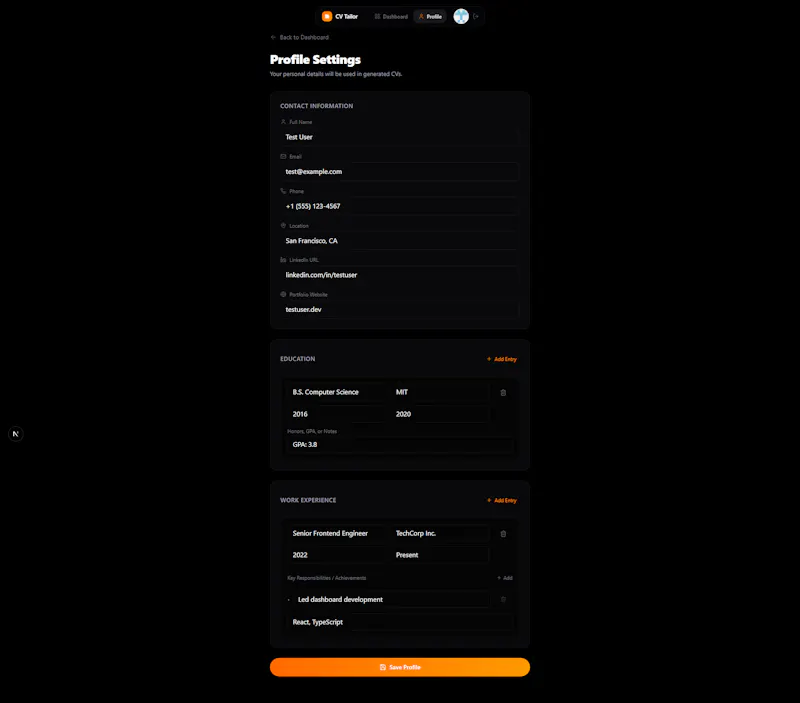 CV Tailor screenshot 3