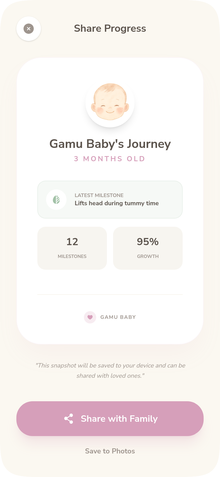 Gamu Baby - Milestones, Activity & Diary gallery image