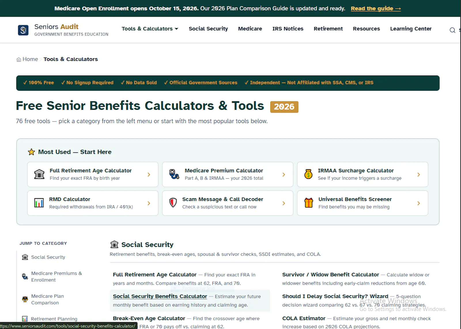 Seniors Audit screenshot 3