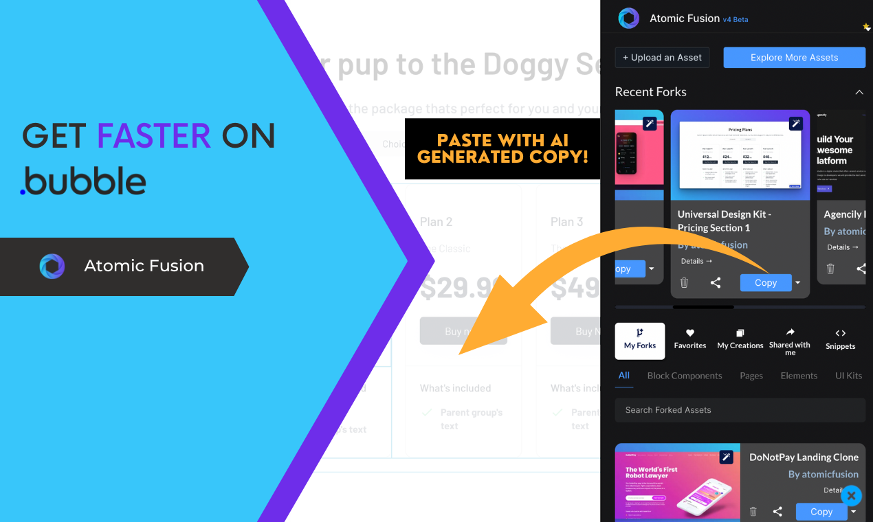 Atomic Fusion: AI Copy for Bubble Pages gallery image
