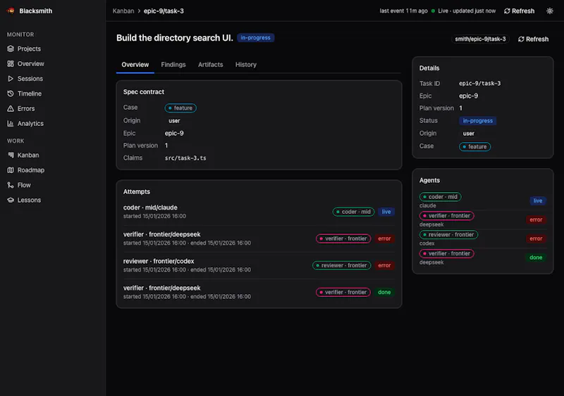 Blacksmith - An autonomous agent factory screenshot 4