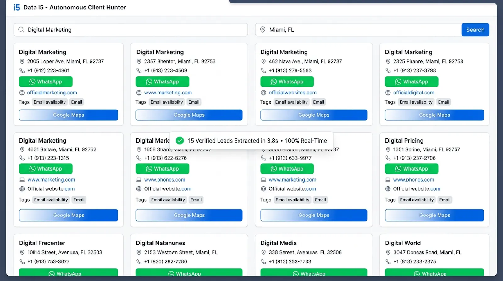 Data i5 — B2B lead autonoums screenshot 3