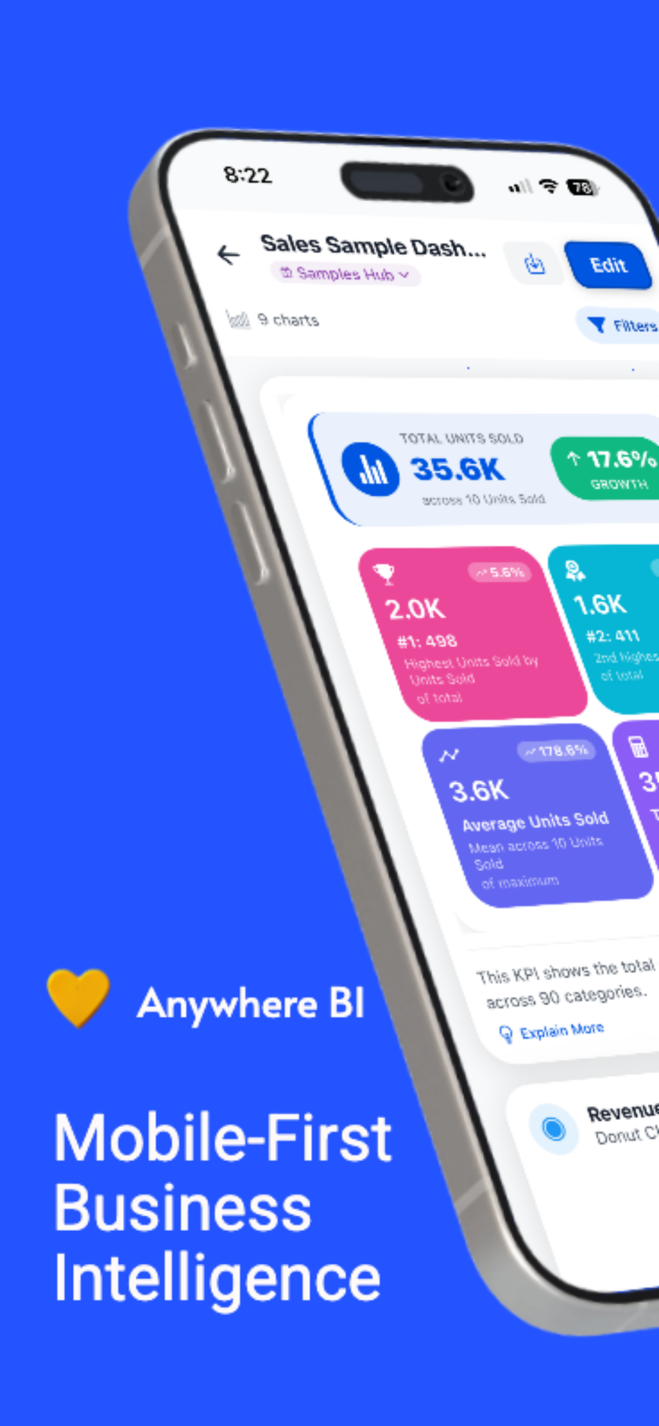 Anywhere BI - Main product screenshot demonstrating key features and user interface