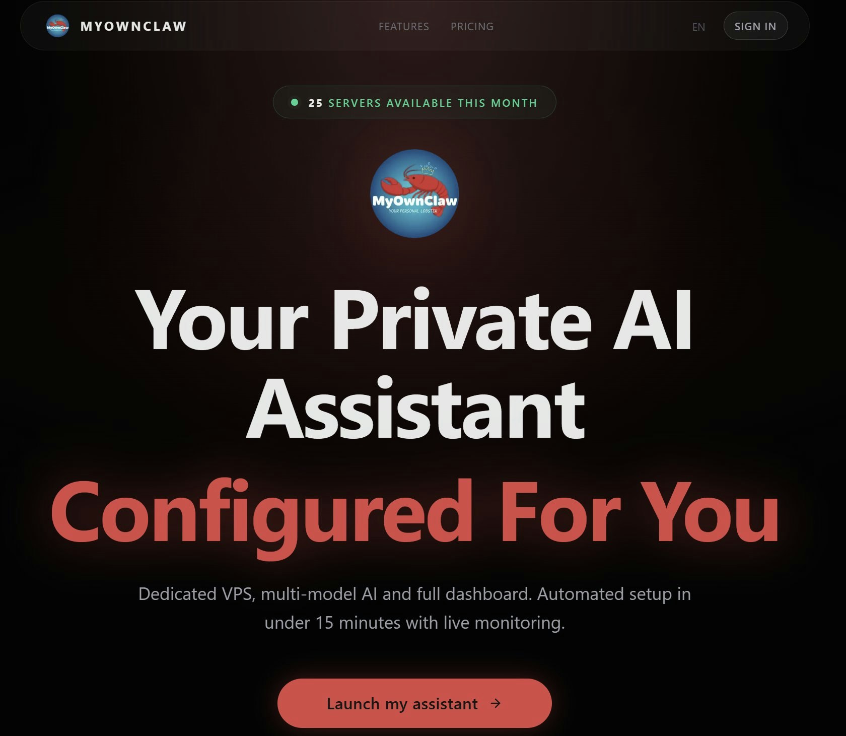 MyOwnClaw - Main product screenshot demonstrating key features and user interface