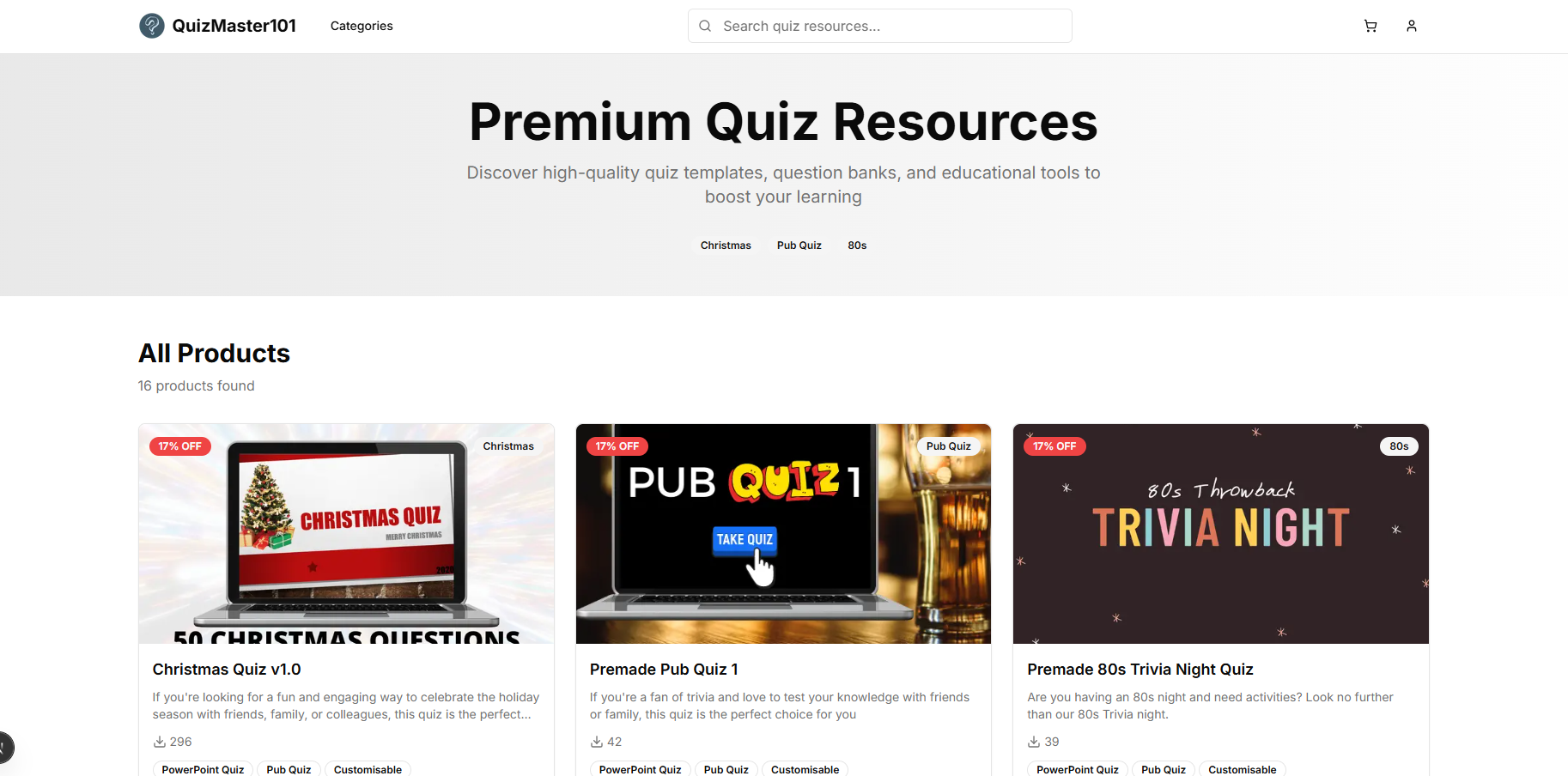 QuizMaster101 - We zijn een vertrouwde marktplaats voor premium quiz bronnen media 1