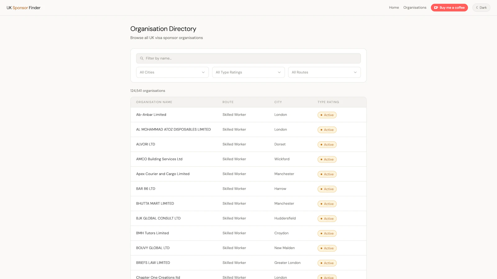 UK Sponsor Finder screenshot 3