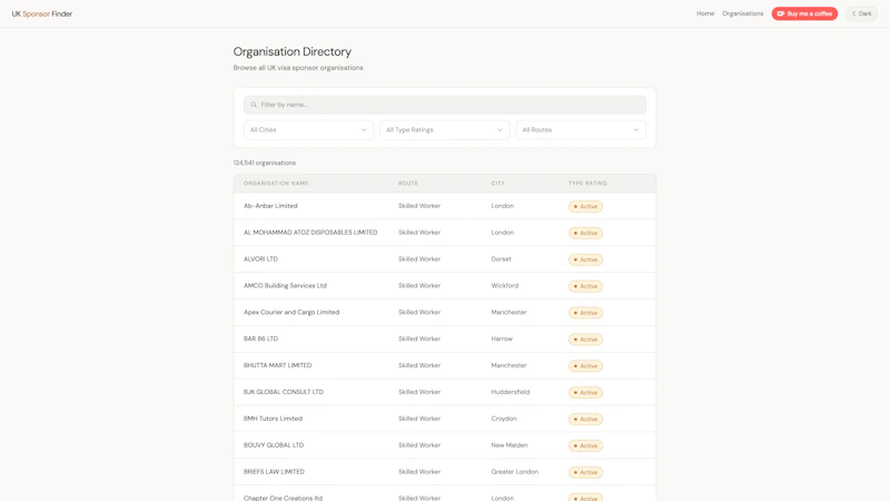 UK Sponsor Finder screenshot 3