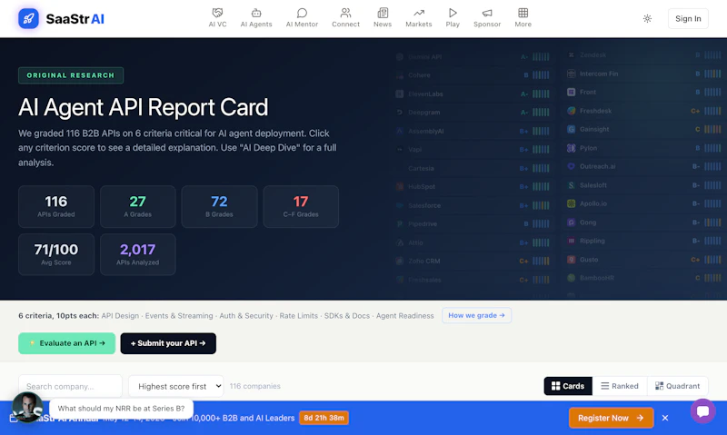 Agentic API Grader by SaaStr.ai screenshot 2