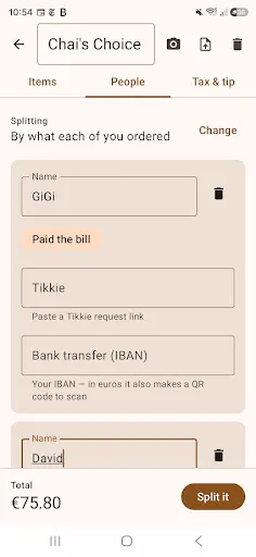 How to split a single bill gallery image
