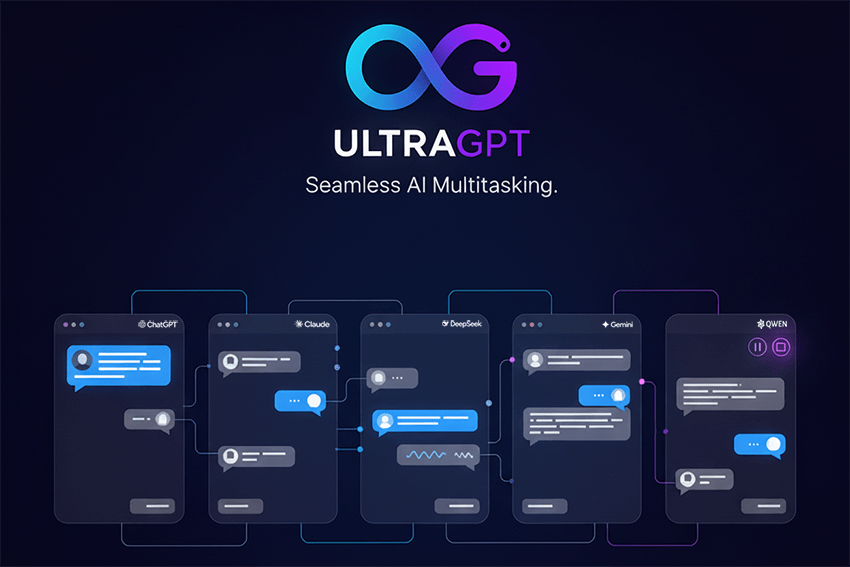 UltraGPT - Main product screenshot demonstrating key features and user interface