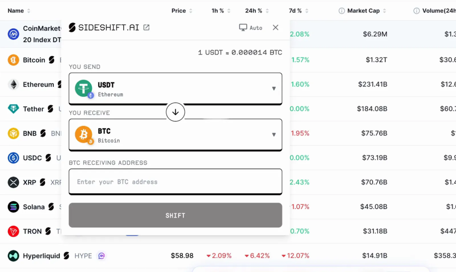 SideShift.ai  screenshot 4