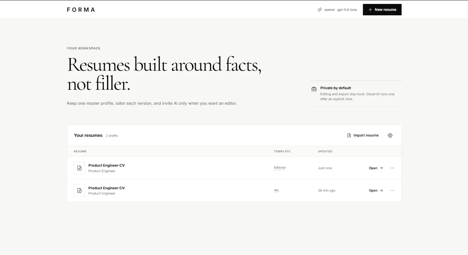 FORMA screenshot 1