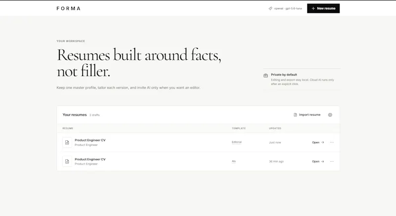 FORMA screenshot 1