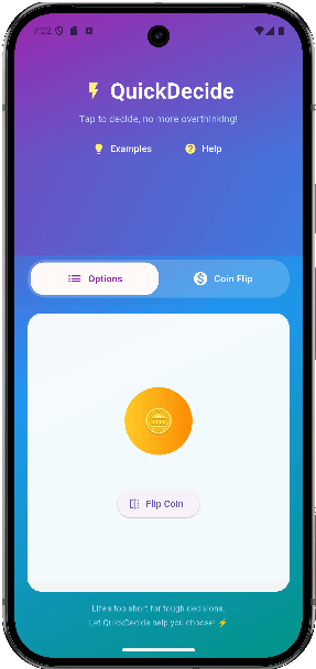 QuickDecide - "टैप करें। तय करें। किया!" मीडिया 3
